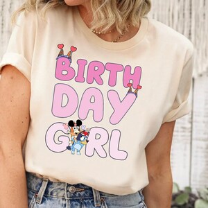 Blue Dog Birthday Girl Shirt Blue Theme Shirt Disney Birthday Girl Birthday Party Shirts Cute Shirts Toddler Shirts Adult Birthday Tee