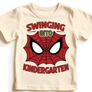 Swinging into Kindergarten shirt Spider Back to School Shirt Grades Shirts Kids School Shirt Teacher appreciation Gift Back to School Tee