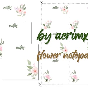 Flower Designed Printable Memo Pad, Memo Sheets, Note Pad
