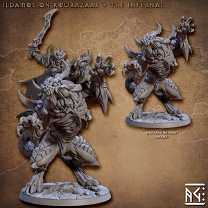 Ildamos on Rourazaak - Abyss Demons - 32mm Scale (50mm Base) - Designed by Artisan Guild - Dungeons and Dragons - Pathfinder