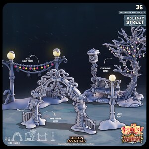 Holiday Street - Christmas Village - Scatter Terrain - Terrain Essentials by CastNPlay - D&D - Wargaming - Tabletop Gaming
