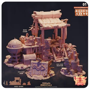 Book Stand - Medieval Market - Scatter Terrain - Terrain Essentials by  CastNPlay - D&D - Wargaming - Tabletop Gaming
