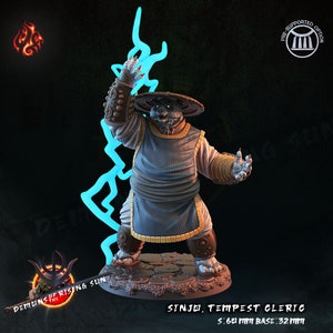 Sinjo, Tempest Cleric - Panda Monk - Demons of the Rising Sun - 32mm Base - CrippledGodFoundry - Dungeons and Dragons - Pathfinder