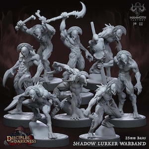 Shadow Lurkers - Disciples of Darkness - 32mm Scale (25mm Base) - Mammoth Factory - RPG Tabletop - Dungeons & Dragons - Wargaming