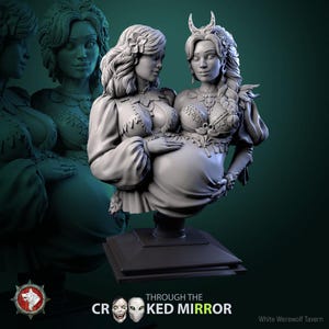 Sisters of the Shattered Cradle, Bust - Through the Crooked Mirror - Display Figurine - White Werewolf Tavern - TTRPG - Dungeons & Dragons