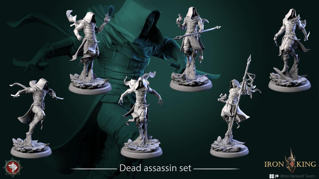 Dead Assassins Set the Iron King 32mm Scale 25mm Base White Werewolf