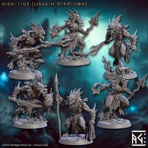 High-Tide Jurakin Mirmidons - Mirmidons der Death-Tide - 32 mm Skala (30 mm Basis) - Artisan Guild - Dungeons & Dragons - Wargaming