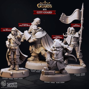 City Guards Set - City Guards - 32mm Scale (25/30mm Base) - CastNPlay - Dungeons and Dragons - Wargaming