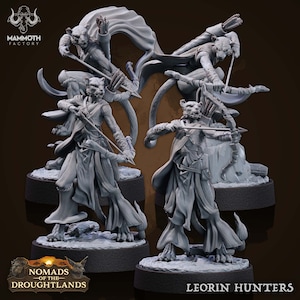 Leonin Hunters - Nomads of the Droughtlands - 25mm Base - Mammoth Factory - RPG Tabletop - Dungeons and Dragons - D&D - Pathfinder