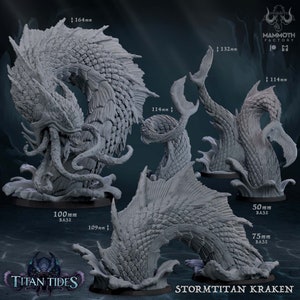 Stormtitan Kraken - Titan Tides - 32mm Scale (100/75/50mm Base) - Mammoth Factory - RPG Tabletop - Dungeons and Dragons - Wargaming
