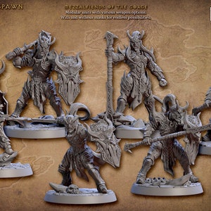 Mezzalfiend of the Gorge - The Demon King Spawn - 32mm Scale - Designed by Artisan Guild - Dungeons and Dragons - Pathfinder