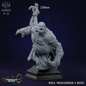 Fell Wanderer, Busts - Abominable Beasts - Display Figurines - Mammoth Factory - RPG Tabletop - Dungeons and Dragons - Wargaming