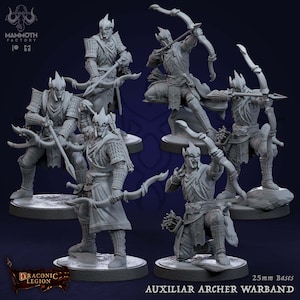 Auxilar Archer - Draconic Legion - 25mm Base - Mammoth Factory - RPG Tabletop - Dungeons and Dragons - D&D - Pathfinder