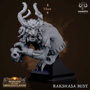 Rakshasa, Bust - Nomads of the Droughtlands - 40x40mm Base - Mammoth Factory - RPG Tabletop - Dungeons and Dragons - D&D - Pathfinder