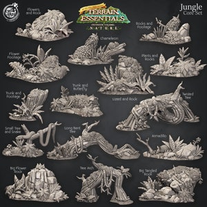 Jungle Terrain - Jungle Core Set - Scatter Terrain - Terrain Essentials -  CastNPlay - Dungeons and Dragons