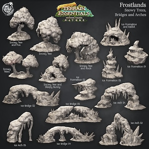 Frostlands Terrain - Snowy Trees, Bridges and Arches - Scatter Terrain - Terrain Essentials -  CastNPlay - Dungeons and Dragons