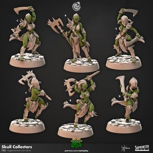 Skull Collectors - Iron Skull Orcs - 25mm Base - CastNPlay - Dungeons and Dragons - Pathfinder