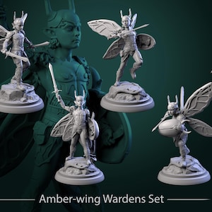 Amber-wing Wardens- Thorns and Whispers - 32mm Scale (25mm base) - White Werewolf Tavern - TTRPG -Wargaming - Dungeons & Dragons