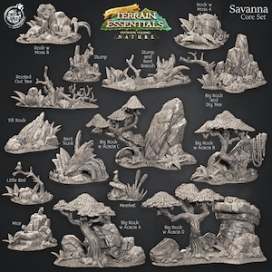 Savanna Terrain - Savanna Core Set - Scatter Terrain - Terrain Essentials -  CastNPlay - Dungeons and Dragons