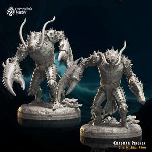 Crabman Pincher - Cave of the Tideborns - 32mm Scale (40mm Base) - CrippledGodFoundry - Dungeons & Dragons - Wargaming