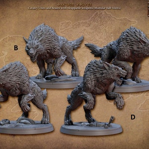 Orr’ugs Wolves - 32mm Scale - Designed by Artisan Guild - Dungeons and Dragons - Pathfinder