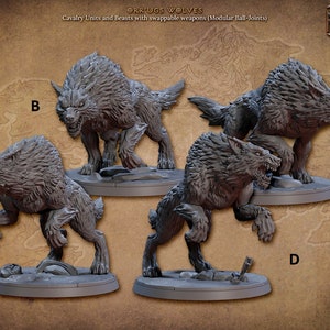 Orr’ugs Wolves - Nomad Orr'ugs - 32mm Scale - Designed by Artisan Guild - Dungeons and Dragons - Pathfinder