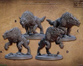 Orr’ugs Wolves - Nomad Orr'ugs - 32mm Scale - Designed by Artisan Guild - Dungeons and Dragons - Pathfinder