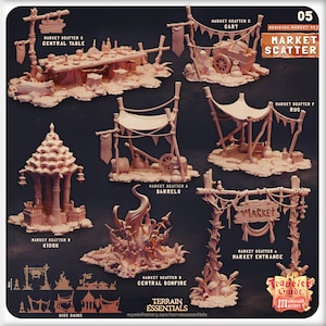 Market Scatter - Medieval Market - Scatter Terrain - Terrain Essentials by  CastNPlay - D&D - Wargaming - Tabletop Gaming