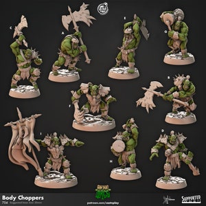 Body Choppers - Iron Skull Orcs - 25mm Base - CastNPlay - Dungeons and Dragons - Pathfinder