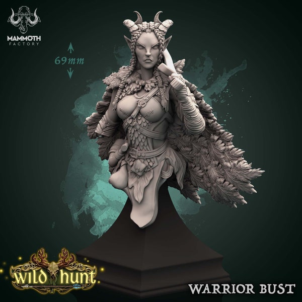 Sylvoth Warriors, Bust - Wild Hunt - 40x40mm Base - Mammoth Factory - RPG Tabletop - Dungeons and Dragons - D&D - Pathfinder