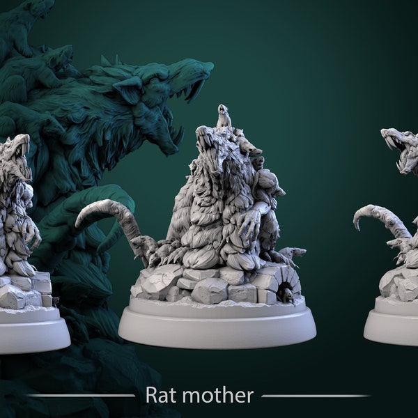 Rat Mother - Guts and Gutters - 32mm Scale (50mm base) - White Werewolf Tavern - RPG Tabletop - Dungeons and Dragons - Pathfinder
