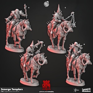 Scourge Templars - Church of Wrath - 60mm Base - CastNPlay - Dungeons and Dragons - Pathfinder