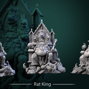 Rat King - Guts and Gutters - 32mm Scale (50mm base) - White Werewolf Tavern - RPG Tabletop - Dungeons and Dragons - Pathfinder
