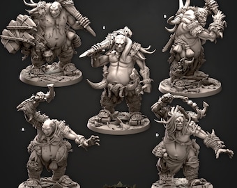 Behemoth Battalion Giants - Kraggers Giants - 100mm Height (60mm Base) - CastNPlay - Dungeons and Dragons - Wargaming