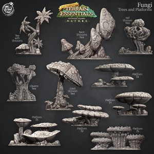Fungi Terrain - Trees and Fungi Platforms - Scatter Terrain - Terrain Essentials -  CastNPlay - Dungeons and Dragons