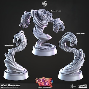 Wind Elementals - Arcane Order - 41mm Height (25mm Base) - CastNPlay - Dungeons and Dragons - Pathfinder