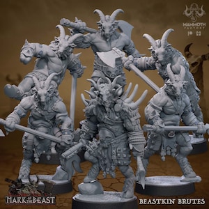 Beastkin Brute - Mark of the Beast - 32mm Scale (25mm Base) - Mammoth Factory - RPG Tabletop - Dungeons and Dragons - Wargaming