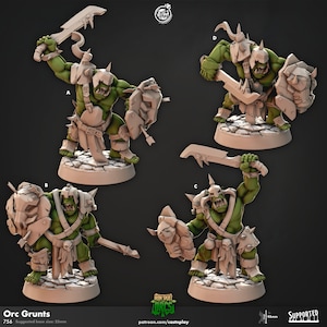 Orc Grunts - Iron Skull Orcs - 25mm Base - CastNPlay - Dungeons and Dragons - Pathfinder
