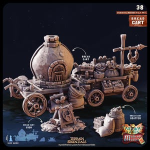 Bread Cart - Medieval Market 2 - Scatter Terrain - Terrain Essentials by CastNPlay - D&D - Wargaming - Tabletop Gaming