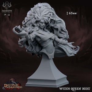 Witch Queen, Sulephesh, Bust - Disciples of Darkness - Display Figurine - Mammoth Factory - RPG Tabletop - Dungeons & Dragons -Wargaming