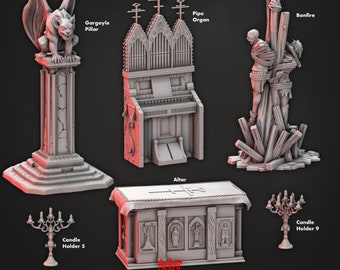 Unholy Church Props - Scatter Terrain - Church of Wrath - 101mm (Height) - CastNPlay - Dungeons and Dragons - Pathfinder
