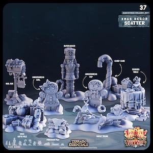 Xmas Decor Scatter - Christmas Village - Scatter Terrain - Terrain Essentials by CastNPlay - D&D - Wargaming - Tabletop Gaming