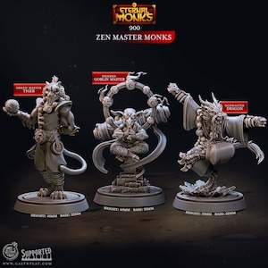 Zen Meister Mönche - Ewige Mönche - 32 mm Skala (25 mm Basis) - CastNPlay - Dungeons and Dragons - Wargaming