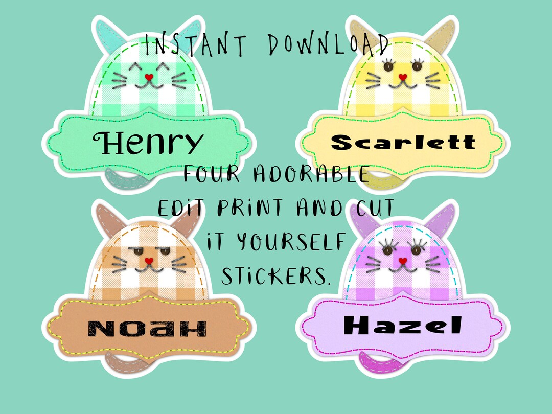 Chubby Cat Printable Label - Etsy