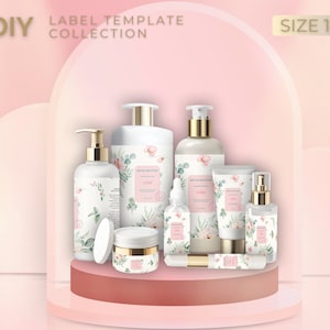 Skincare Template Label Collection- FRESHA DIY Editable Cosmetic Label Template Bundle - Canva Product Label Sticker- MINIMALIST Design
