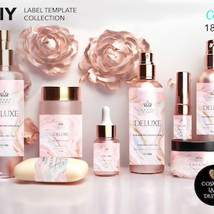 Skincare Labels Set, DELUXE Cosmetic Label Template Bundle, Canva Product Label Sticker, Lotion Label, Body Butter Labels, Canva Bottles