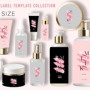 Body Milk Labels, Skincare Labels Set, Cosmetic Label Template Bundle, Canva Product Label Sticker, Lotion Label, Body Butter Labels, Canva