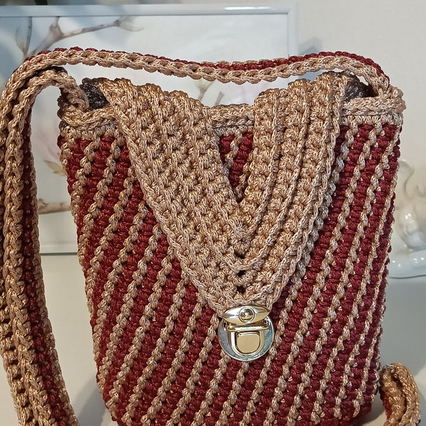 Crochet bag with lining,Häkeltasche mit Futter