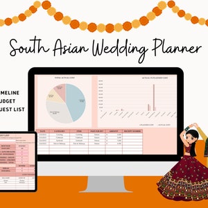 Hochzeitsplaner | Hochzeitsplanung | Hochzeitsbudget | Hochzeits-Gästeliste | Google Blatt | Südindische Hochzeit