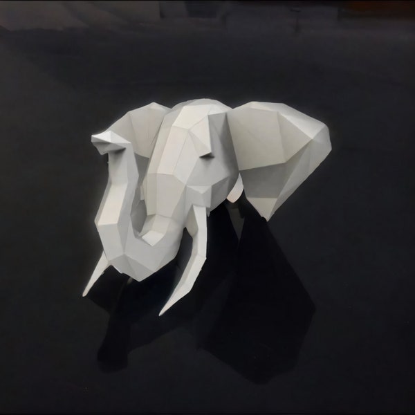 Elefante, Elefante papercraft, Origami, Plantilla de modelo de artesanía de papel DIY, kit de patrón PDF de rompecabezas 3D cartón de fantasía monstruo